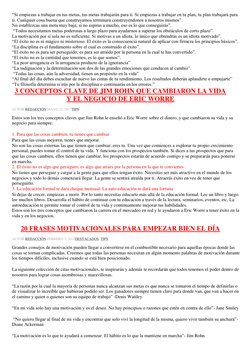 “Si empiezas a trabajar en tus metas, tus metas trabajarán para ti. Si empiezas a trabajar en tu plan, tu plan trabajará para
