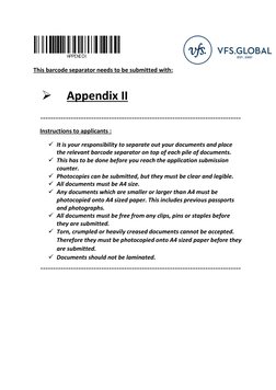 This barcode separator needs to be submitted with:   
 
 
Appendix II 
 
      =====================================