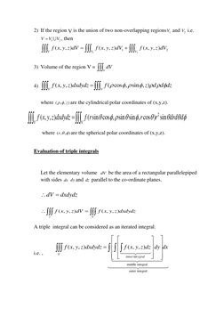 2) If the region V is the union of two non-overlapping regions
1
V  and 
2
V  i.e. 
1
2
V
V
V

, then  
1
2
1
2
( , , )
( ,