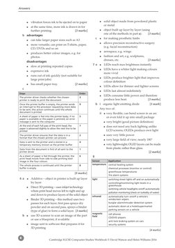 Answers
Cambridge IGCSE Compueter Studies Workbook © David Watson and Helen Williams 2016
8
l	 vibration forces ink to be eje