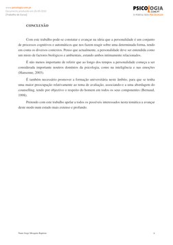 Nuno Jorge Mesquita Baptista 
9
www.psicologia.com.pt 
Documento produzido em 26‐09‐2010 
[Trabalho de Curso] 
CONCLUSÃO