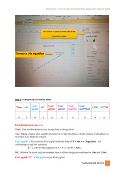 Excel Guide for Dissolution Calculations | PDF | Buffer Solution | Solution