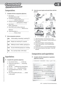 Comparatives
1 	 Complete with the comparative adjectives.
1 	 Pau Gasol’s 
 
Fernando Alonso. (tall)
2 	 Travelling by motor