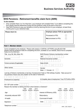 NHS AW8P Retirement Claim Form Guide | PDF | Pension | Retirement
