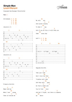 Simple Man Chords and Lyrics Guide | PDF