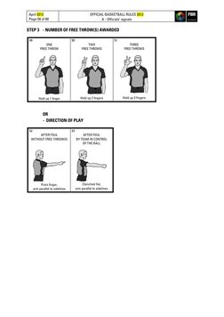 FIBA Basketball Referee Hand Signals | PDF | Hand | Finger