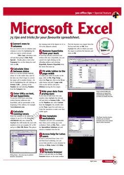 http://blog4ebook.blogspot.com
April 2001
PCAnswers
300 office tips • Special feature
05
➤
1
Convert rows to
columns
You can