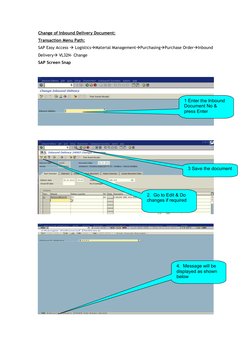 Sap Inbound Process Checklist Inbound Delivery Process in SAP MM | PDF | Computing | Software