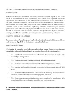 MF1442_3: Programación Didáctica de Acciones Formativas para el Empleo 
INTRODUCCIÓN 
La Formación Profesional en España ha s