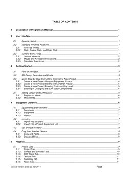 Manual Version Date: 23 Jan 2014  
 
 
 
 
 
 
Page i 
 
 
TABLE OF CONTENTS 
 
1 
Description of Program and Manual ......