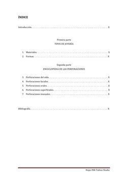 Hope INK Tattoo Studio 
 
ÍNDICE 
 
Introducción.  .  .  .  .  .  .  .  .  .  .  .  .  .  .  .  .  .  .  .  .  .  .  .  .