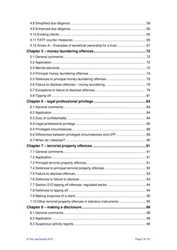 © The Law Society 2013 
 
Page 3 of 137 
4.8 Simplified due diligence .......................................................