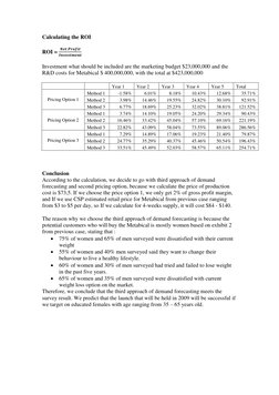 Calculating the ROI 
 
ROI = 
𝑵𝒆𝒕 𝑷𝒓𝒐𝒇𝒊𝒕
𝑰𝒏𝒗𝒆𝒔𝒕𝒎𝒆𝒏𝒕 
 
Investment what should be included are the marketin