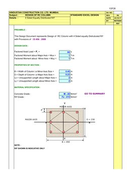 V Shape Rc Column RC Column Design and Specifications | PDF