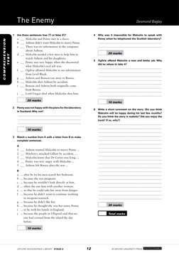 C O M P R E H E N S I O N
T E S T
oxford bookworms library  stage 6
12
© oxford university press photocopiable
The Enemy
Desm