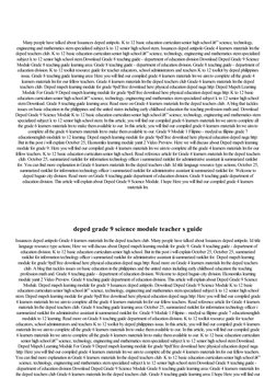Many people have talked about Issuances deped antipolo. K to 12 basic education curriculum senior high school â€” science, te
