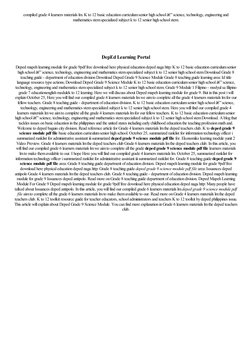 compiled grade 4 learners materials lm. K to 12 basic education curriculum senior high school â€” science, technology, engine