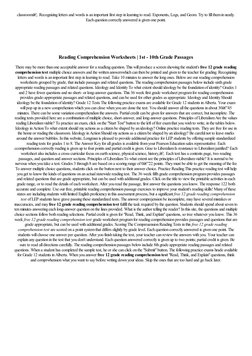 Grade 12 Reading Comprehension Test | PDF | Test (Assessment) | Reading ...