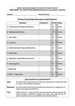 Cuestionario ASSIST para Consumo de Sustancias | PDF | Tabaco | Drogas