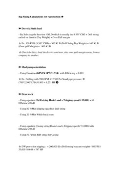 Rig Sizing Calculations | PDF