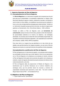 Perfil Técnico “Mejoramiento del Servicio de Agua para Riego Shuyu Monte en el Caserío de 
San Juan de Pisco, Distrito de Ind