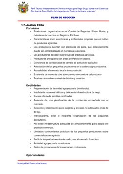 Perfil Técnico “Mejoramiento del Servicio de Agua para Riego Shuyu Monte en el Caserío de 
San Juan de Pisco, Distrito de Ind