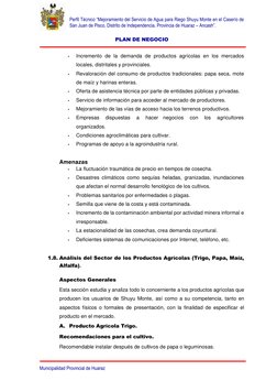 Perfil Técnico “Mejoramiento del Servicio de Agua para Riego Shuyu Monte en el Caserío de 
San Juan de Pisco, Distrito de Ind