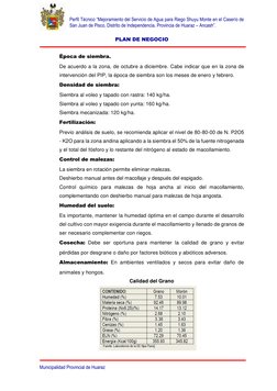 Perfil Técnico “Mejoramiento del Servicio de Agua para Riego Shuyu Monte en el Caserío de 
San Juan de Pisco, Distrito de Ind