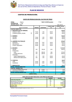 Perfil Técnico “Mejoramiento del Servicio de Agua para Riego Shuyu Monte en el Caserío de 
San Juan de Pisco, Distrito de Ind