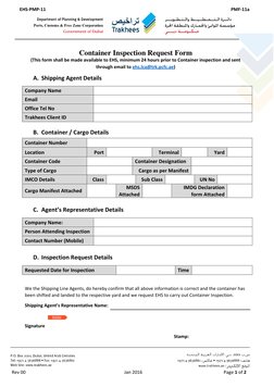 Container Inspection Request Form | PDF | Business | Transport