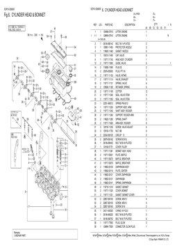 Fig.6.  CYLINDER HEAD  & BONNET
 0CR10-G56000
 Remarks
 (1)REPAIR PART.
 0CR10-G56000  6.  CYLINDER HEAD  & BONNET
 (F)=
 (E