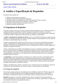 9/24/2017
4. Análise e Especificação de Requisitos
https://www.dimap.ufrn.br/~jair/ES/c4.html
1/19
Notas de aula de Engenhari