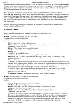 9/24/2017
4. Análise e Especificação de Requisitos
https://www.dimap.ufrn.br/~jair/ES/c4.html
9/19
Cenários podem ser descrit