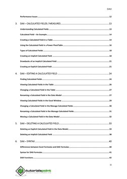 DAX
iii
Performance Issues ............................................................................................