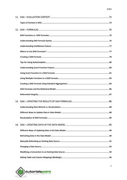 DAX
v
11. DAX ─ EVALUATION CONTEXT ....................................................................................