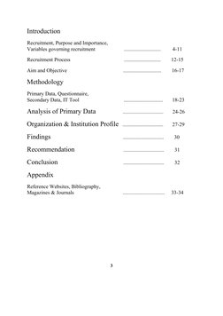 Introduction
Recruitment, Purpose and Importance,
Variables governing recruitment                      ......................