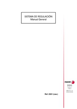 DDS
Software                          
v.06.xx
MANUAL DE 
REGULACIÓN
Ref. 0501 (cas.)
SISTEMA DE REGULACIÓN
Manual General