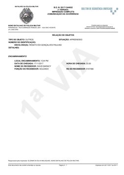 RELAÇÃO DE OBJETOS
TIPO DE OBJETO: OUTROS
SITUAÇÃO: APREENDIDO
NÚMERO DE IDENTIFICAÇÃO:
ENVOLVIDO(S): RENATO EDI GONÇALVES PA