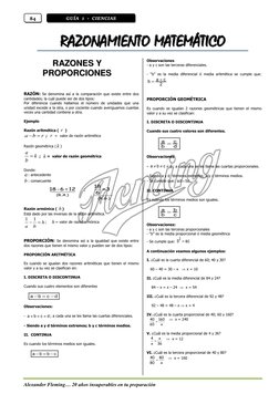 Alexander Fleming… 20 años insuperables en tu preparación 
 
GUÍA  1  -  CIENCIAS 
84 
 
 
 
RRAAZZO
ONNEESS  Y