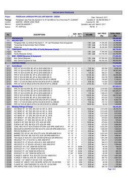 Page 1 of 2
Project
:
Date:
Package
: Pengelasan Jalur Pipa Gas diameter 6" & 16" dari MRS ke Tie-in Point Area PT. CLARIANT