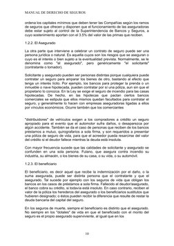 MANUAL DE DERECHO DE SEGUROS
ordena los capitales mínimos que deben tener las Compañías según los ramos
de seguros que ofrece