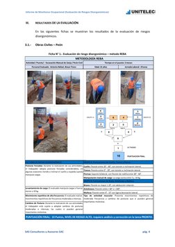 Informe de Monitoreo Ocupacional (Evaluación de Riesgos Disergonómicos)