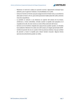 Informe de Monitoreo Ocupacional (Evaluación de Riesgos Disergonómicos)