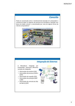 08/06/2017
2
Conceito
Pode ser conceituada como o monitoramento baseado em computador e
controle de todos os aspectos do proc
