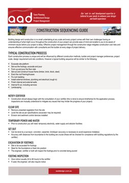 CONSTRUCTION SEQUENCING GUIDE 
SYDNEY  
26 Carinya Avenue  
Brighton-Le-Sands, NSW  
 (02) 9599 6912 
Town Planning 
Arch