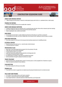 CONSTRUCTION SEQUENCING GUIDE 
SYDNEY  
26 Carinya Avenue  
Brighton-Le-Sands, NSW  
 (02) 9599 6912 
Town Planning 
Arch