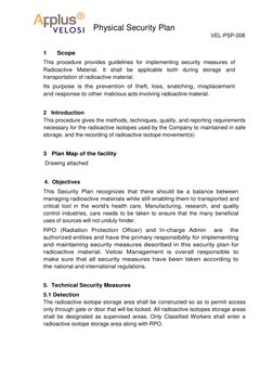 Radioactive Material Security Plan | PDF | Physical Security ...