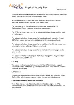 Radioactive Material Security Plan | PDF | Physical Security ...