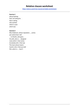 Relative clauses worksheet 
https://www.e-grammar.org/esl-printable-worksheets/ 
 
 
 
Exercise 1 
whose barking 
that I am l