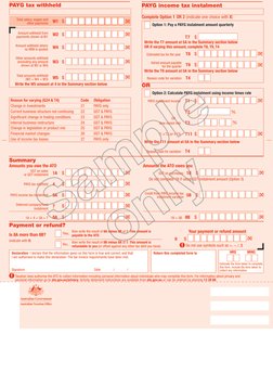 OR
Payment or refund?
Is 8A more than 8B?
(indicate with X)
PAYG income tax instalment
PAYG tax withheld
GST on sales
or GST
